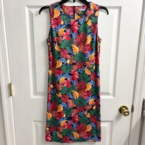 J McLaughlin Catalina Cloth Sleeveless Dress XS Tropical Floral Vacation Resort